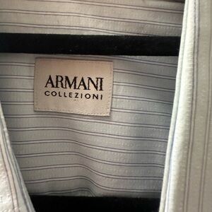 Armani Collezioni Light Gray Pinstripe Shirt